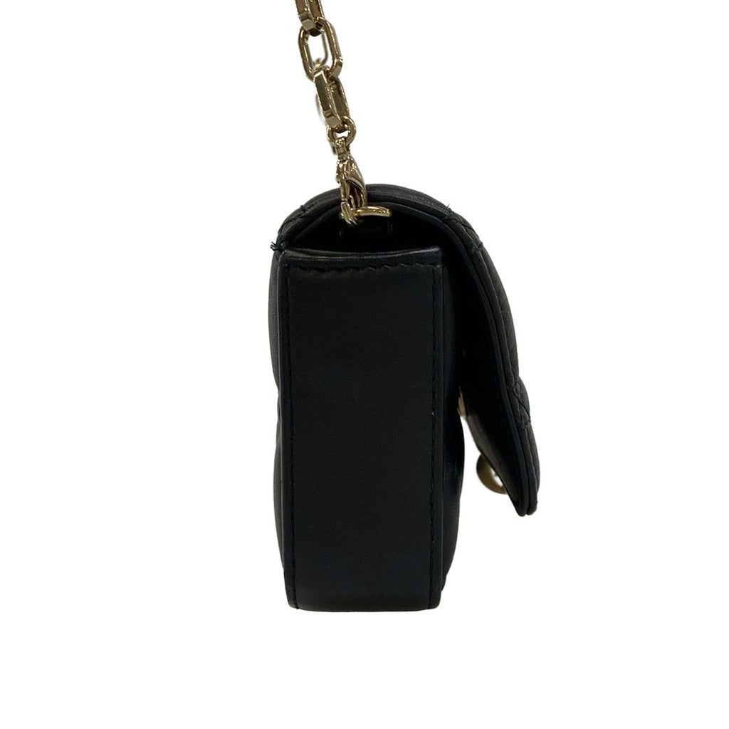 Dior Shoulder Bag Cannage Stitch Black Smartphone Pochette Chain Leather — view 2
