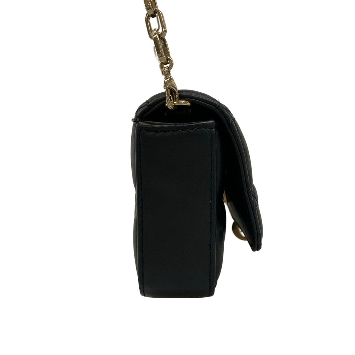 Dior Shoulder Bag Cannage Stitch Black Smartphone Pochette Chain Leather — view 2