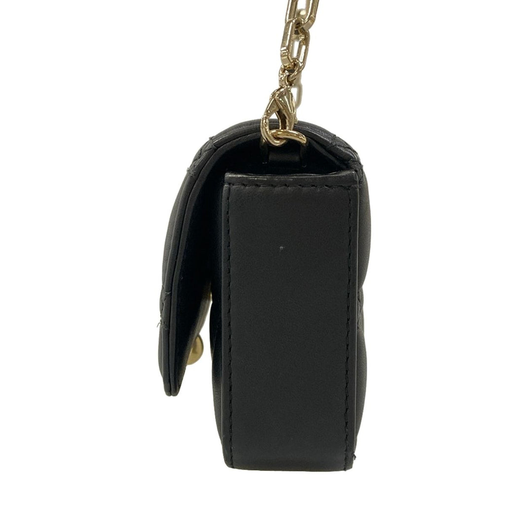 Dior Shoulder Bag Cannage Stitch Black Smartphone Pochette Chain Leather — view 4
