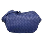 Bottega Veneta Shoulder Bag Intrecciato Navy Leather