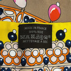 Hermes Scarf Twilly Brown Yellow Multi Ribbon — view 3