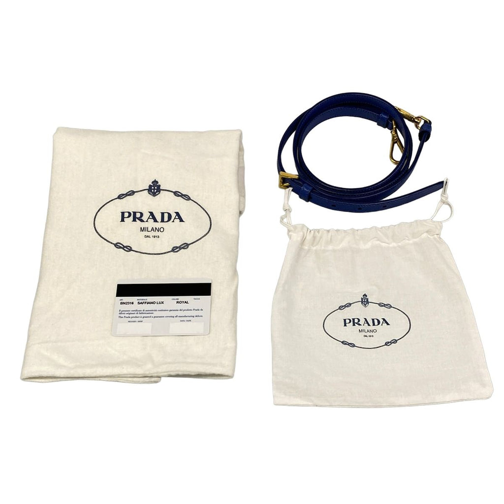 Prada Galleria Mini Bag Blue Leather — view 8