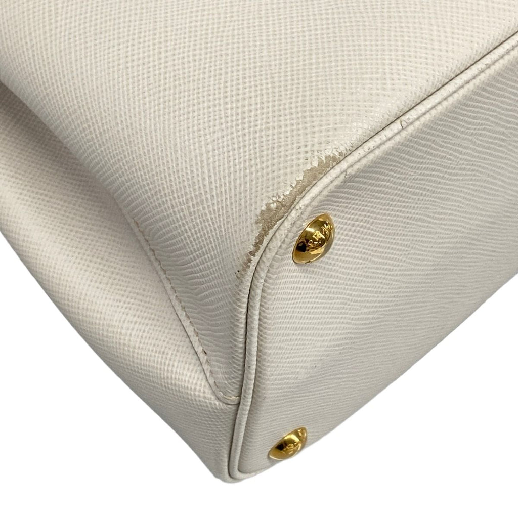 Prada Handbag Double Small Bag Ivory Leather — view 6