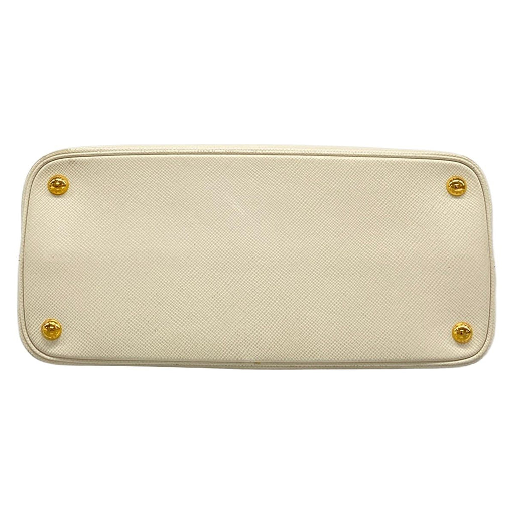 Prada Handbag Double Small Bag Ivory Leather — view 5