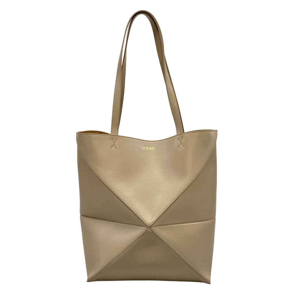 Loewe Tote Bag Puzzle Fold Medium Gray Beige Folding