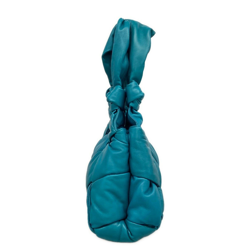 Bottega Veneta Tote Bag Padded Lock Blue Green Lambskin — view 2