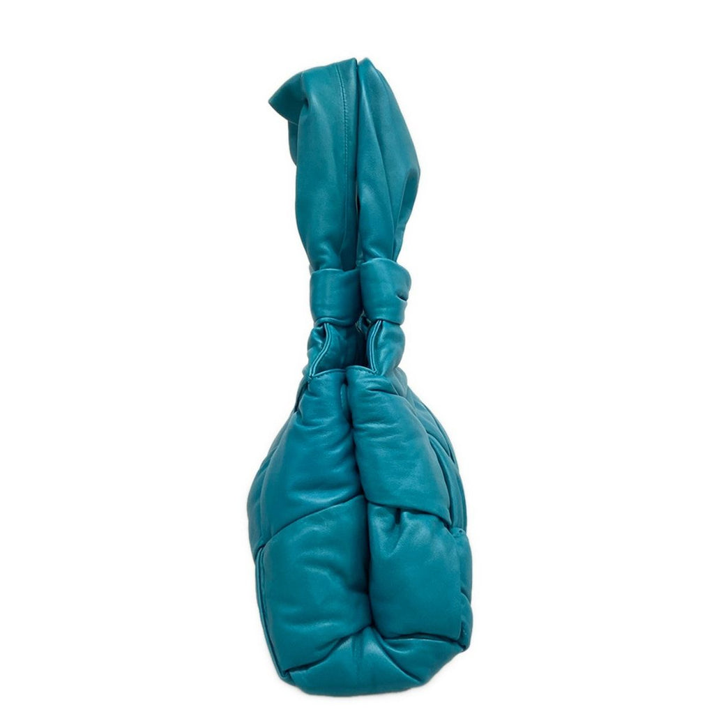 Bottega Veneta Tote Bag Padded Lock Blue Green Lambskin — view 4