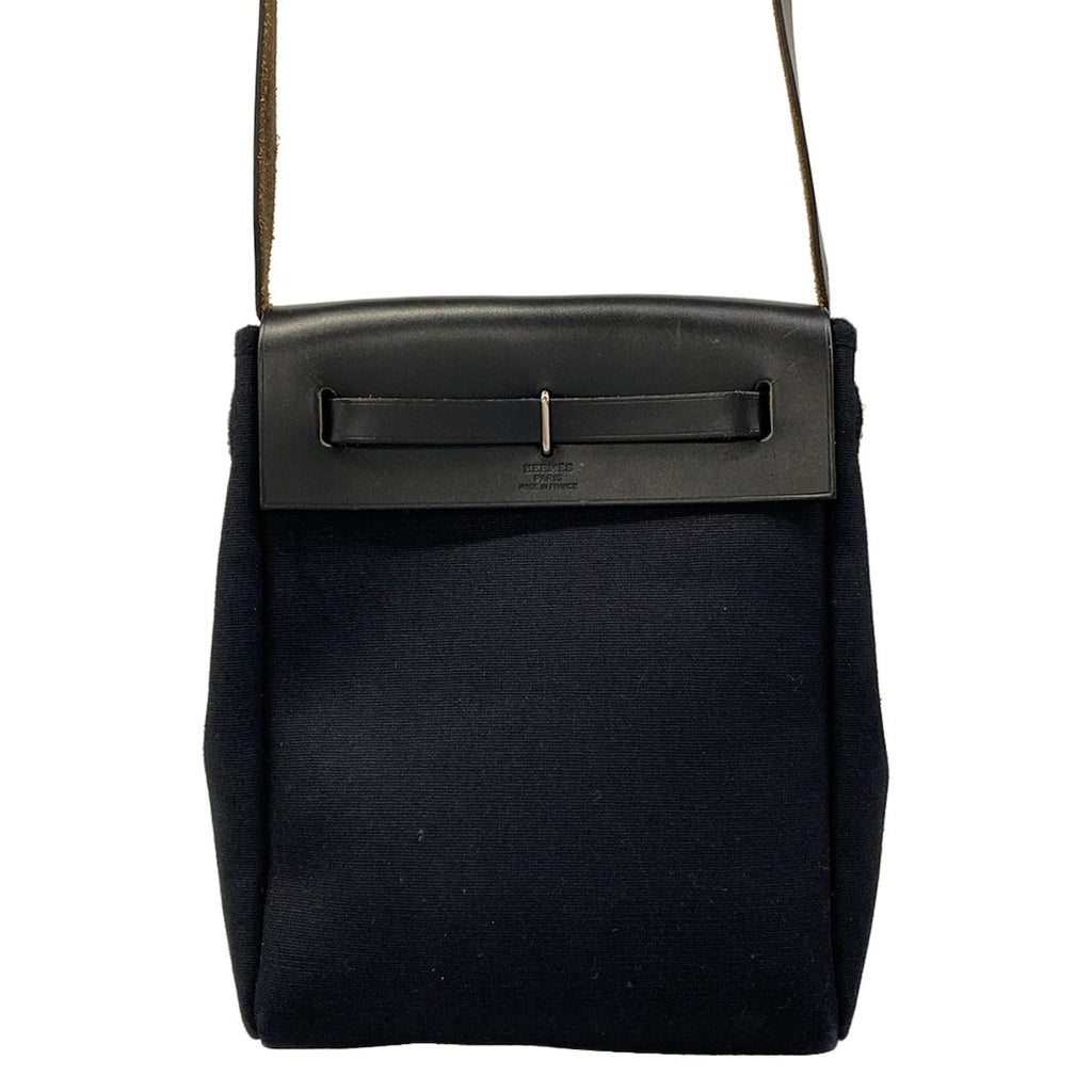 Hermes Shoulder Bag Herbag TPM Black Leather — view 3