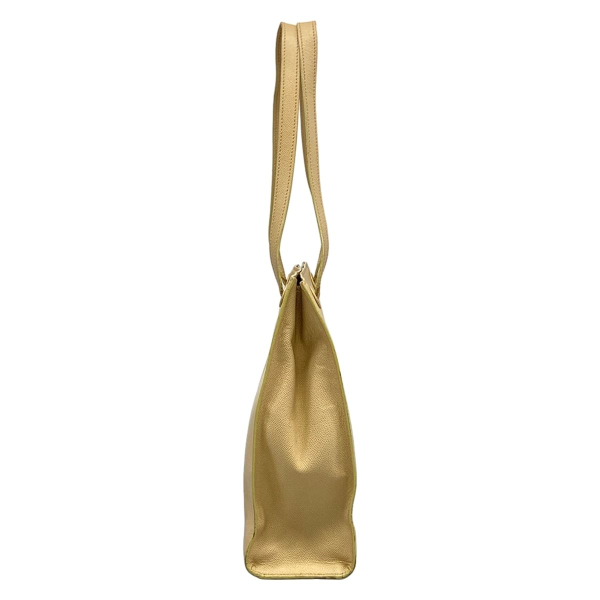 Chanel Tote Bag Beige Gold Logo — view 2