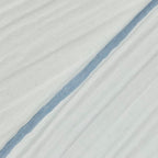 Hermes Naoshima Cotton 100% Blue Zee White H Logo Mini Fringe Large Shawl Scarf — view 5
