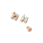 Hermes Earrings Mini Pop H Vert Peppermint Pink Gold — view 3
