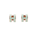 Hermes Earrings Mini Pop H Vert Peppermint Pink Gold
