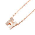 Hermes Necklace Mini Pop H Rocabar System White Brown Glasse Pink Gold
