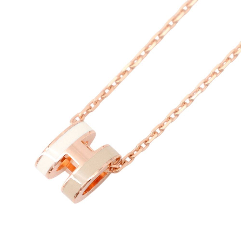 Hermes Necklace Mini Pop H Rocabar System White Brown Glasse Pink Gold — view 3