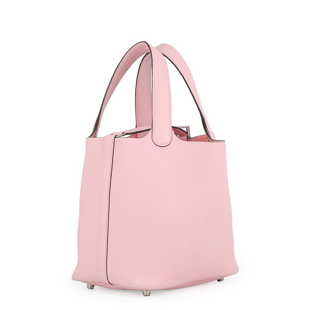 Hermes Handbag Picotin Lock PM Rose Sakura Silver Taurillon Clemence — view 2