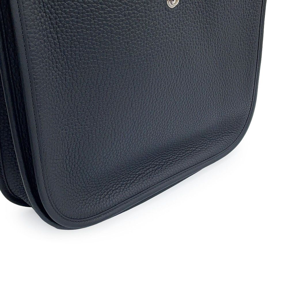 Hermes Shoulder Bag Evelyne 3 PM Black Silver Taurillon Clemence — view 6