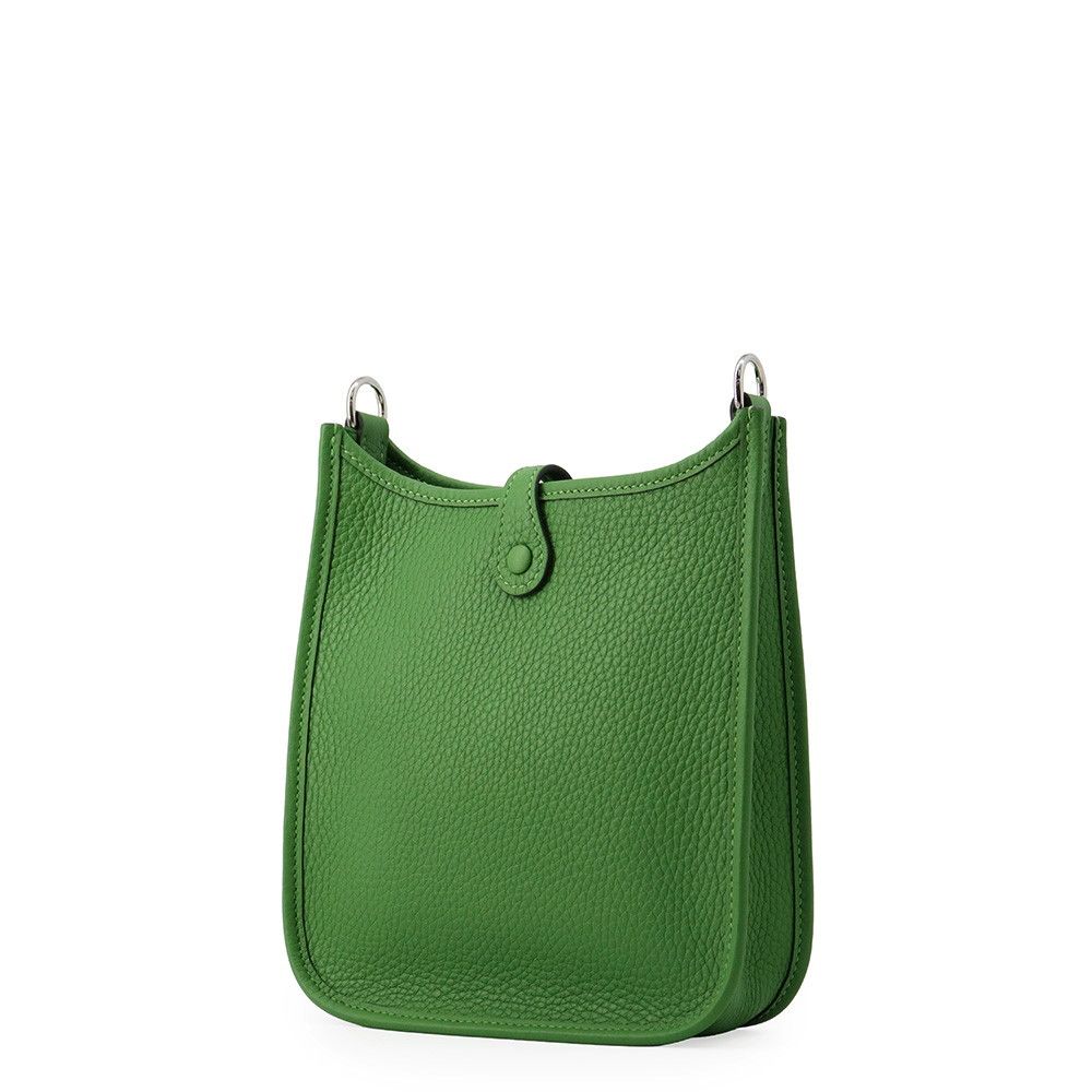 Hermes Shoulder Bag Evelyne TPM 111 Amazon Vert Yucca Silver Taurillon Clemence — view 2