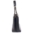 Chanel CC Logo Grand Shopping Tote Bag GST Silver Caviar Black — view 3