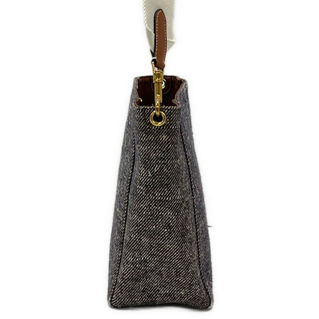 Celine Shoulder Bag Sangles Small Dark Navy Ivory Brown — view 4