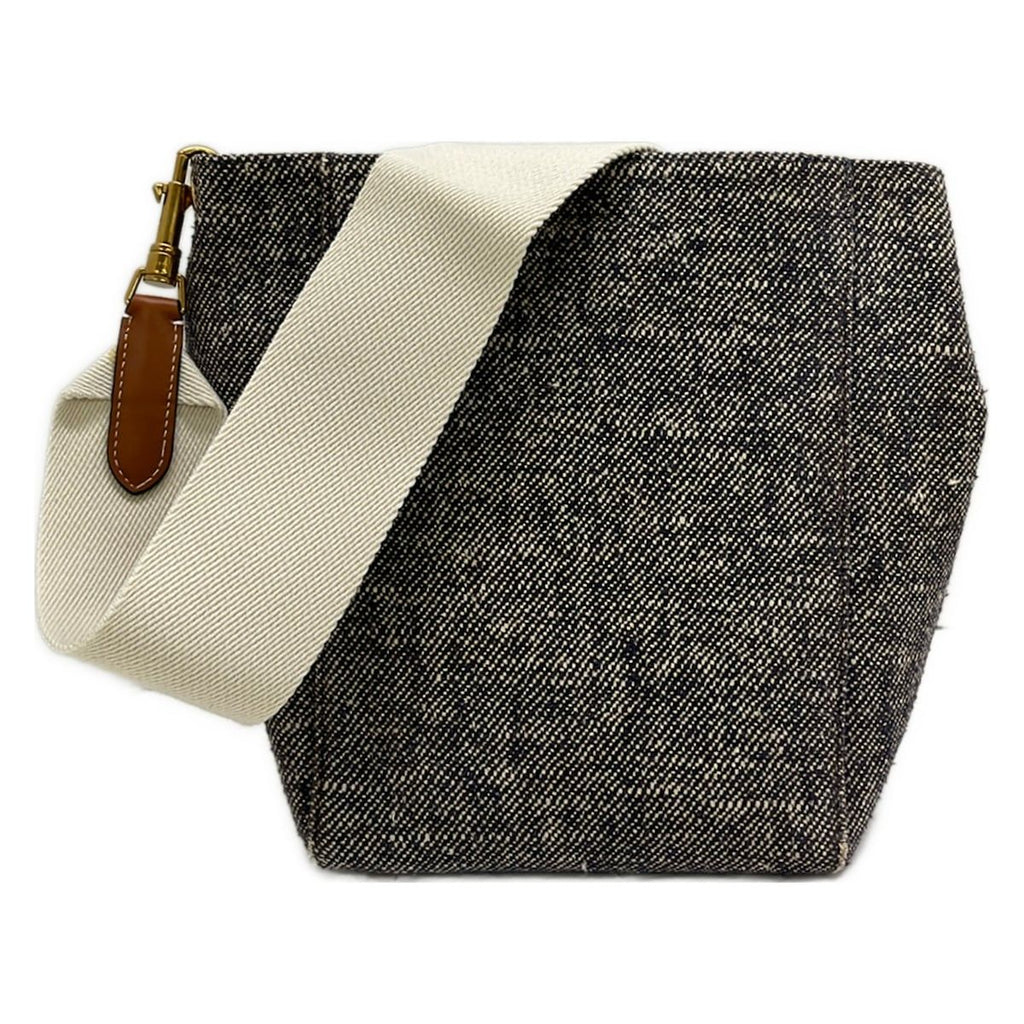 Celine Shoulder Bag Sangles Small Dark Navy Ivory Brown