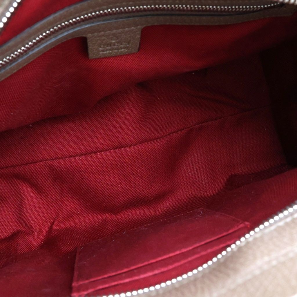 Gucci GG Supreme Tote Bag Beige Brown Leather Silver — view 7