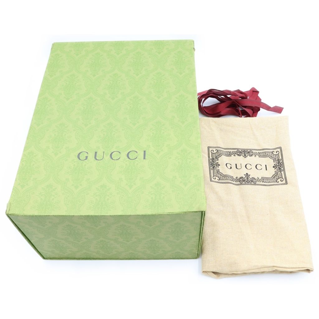 Gucci GG Supreme Tote Bag Beige Brown Leather Silver — view 8