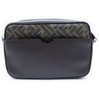 Fendi Diagonal Camera Case Zucca Shoulder Bag Brown Leather Silver — view 2