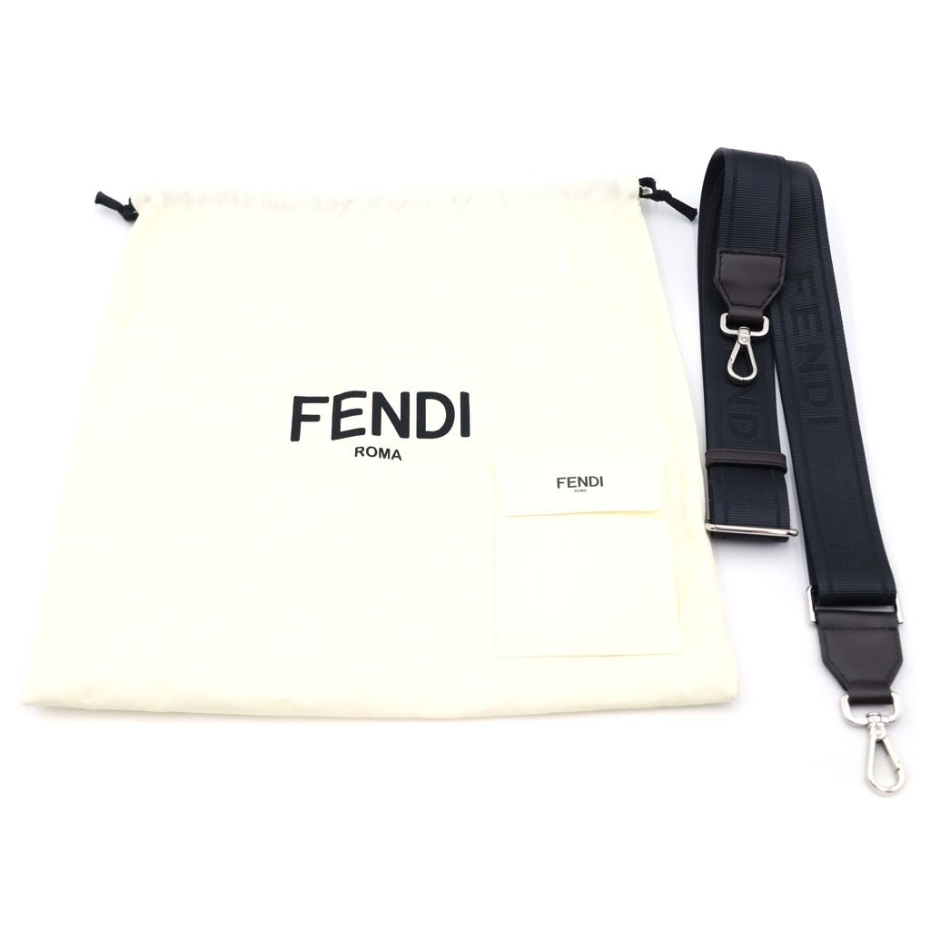 Fendi Diagonal Camera Case Zucca Shoulder Bag Brown Leather Silver — view 8