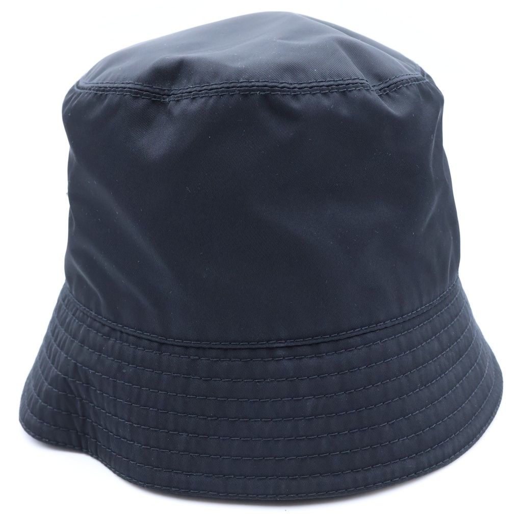 Prada Triangle Logo Nylon Bucket Hat Black — view 4