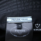 Prada Triangle Logo Nylon Bucket Hat Black — view 6