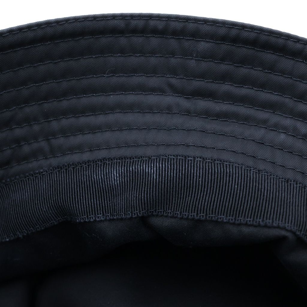 Prada Triangle Logo Nylon Bucket Hat Black — view 5