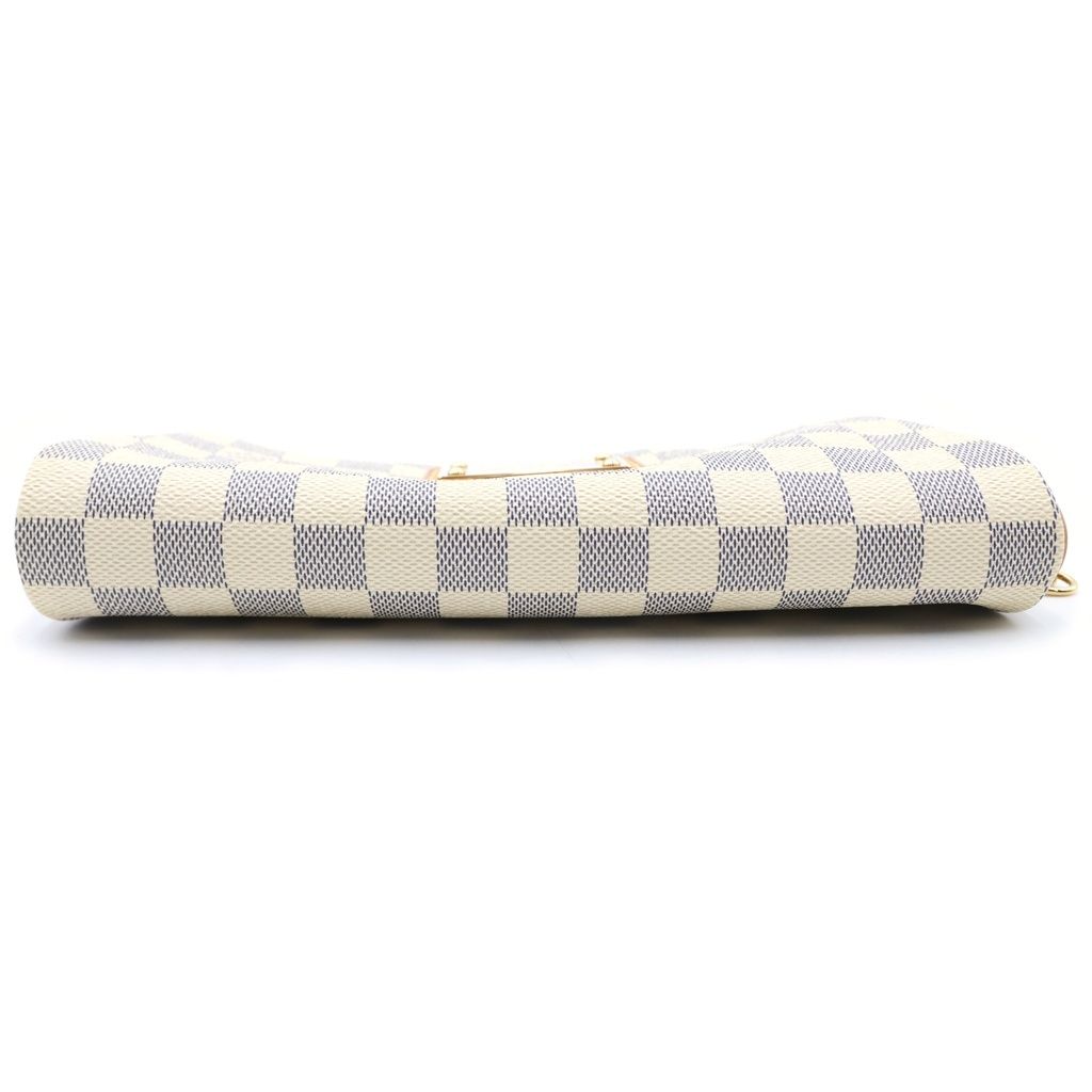 Louis Vuitton Shoulder Bag Damier Azur Leather White — view 4