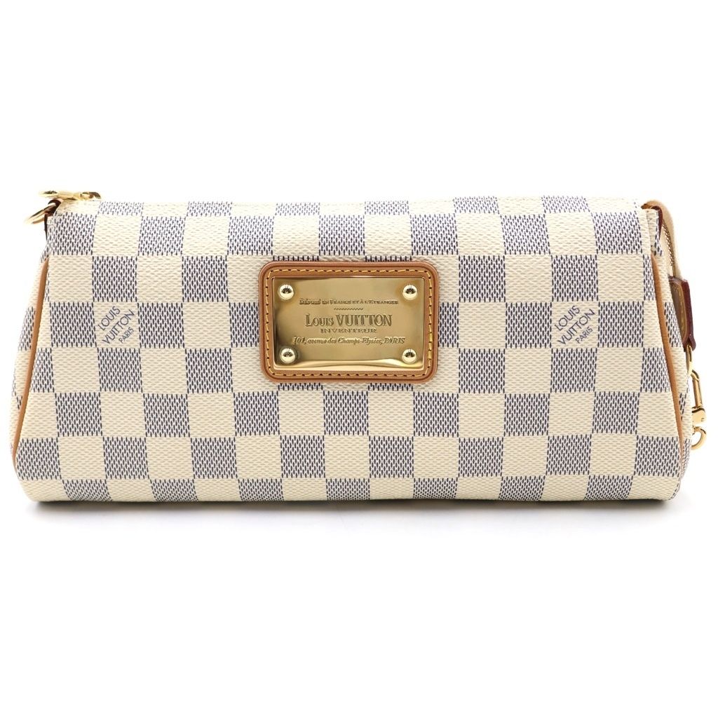 Louis Vuitton Shoulder Bag Damier Azur Leather White