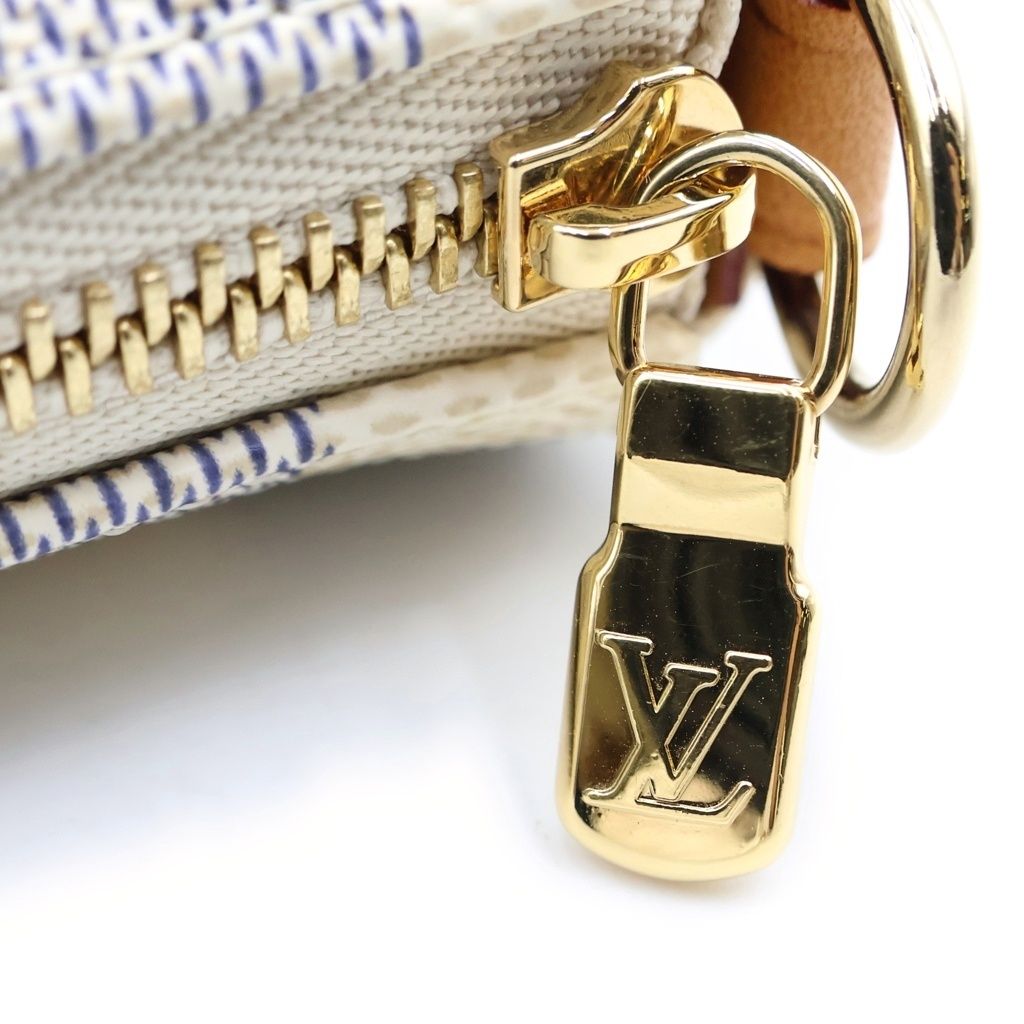 Louis Vuitton Shoulder Bag Damier Azur Leather White — view 7