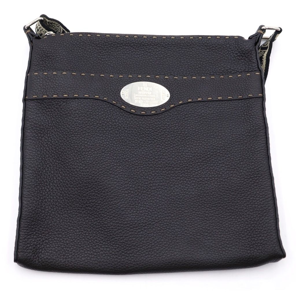 Fendi Selleria Shoulder Bag Zucca Pattern Canvas Brown