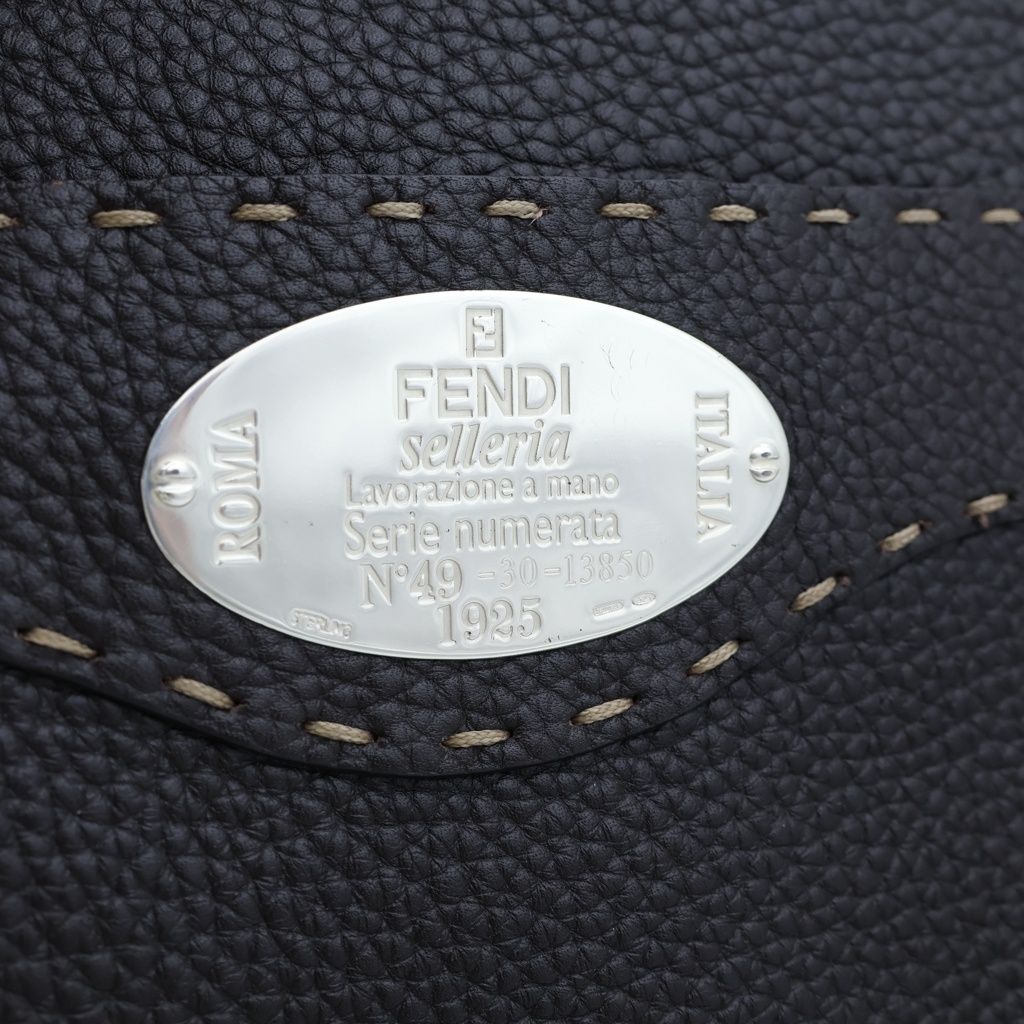 Fendi Selleria Shoulder Bag Zucca Pattern Canvas Brown — view 6