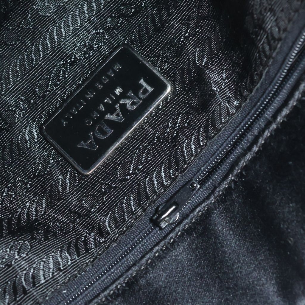 Prada Embroidery Satin Mini Bag Black — view 8