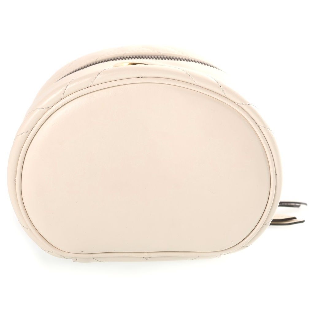 Gucci GG Marmont Vanity Pouch Case White Leather Gold — view 4
