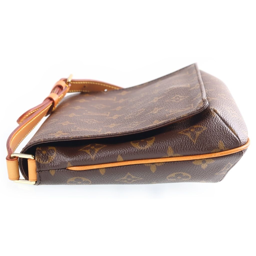 Louis Vuitton Monogram Musette Tango Shoulder Bag Brown Leather Gold — view 3