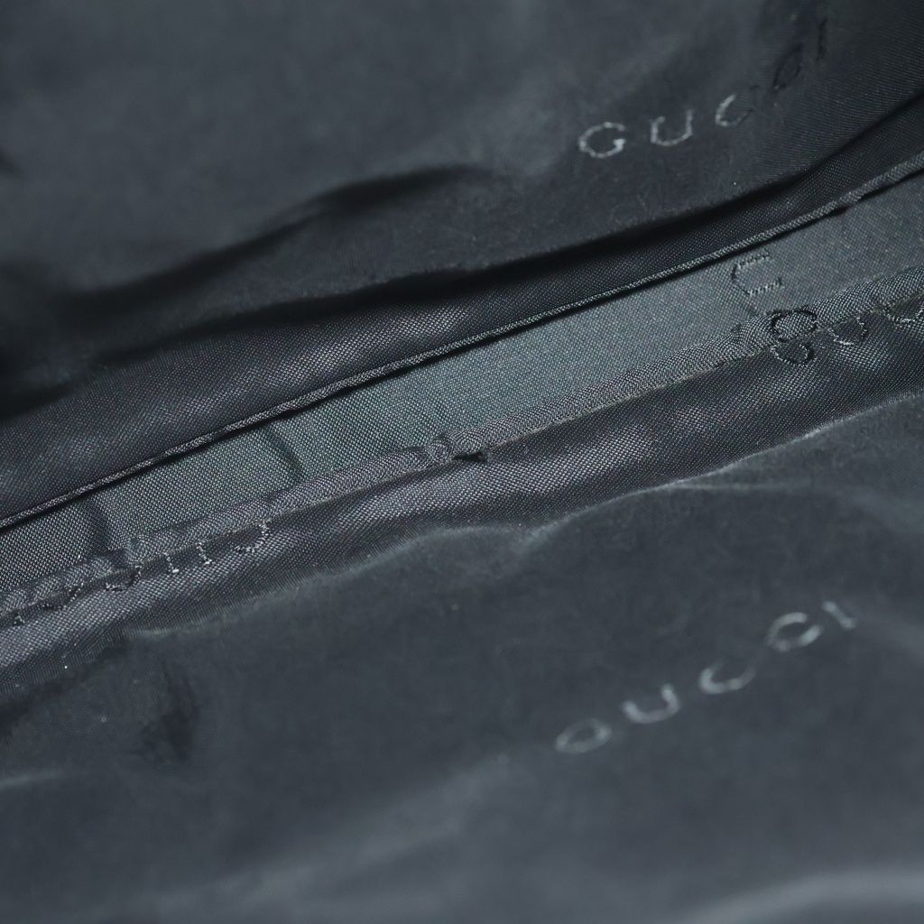 Gucci Jackie Bag Handbag Black Nylon Leather Silver — view 8