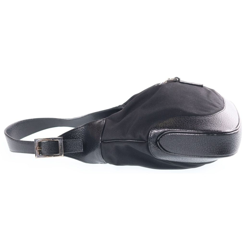 Gucci Jackie Bag Handbag Black Nylon Leather Silver — view 3