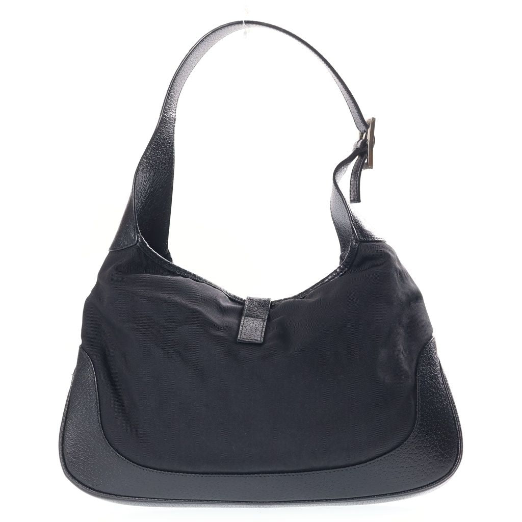 Gucci Jackie Bag Handbag Black Nylon Leather Silver — view 2