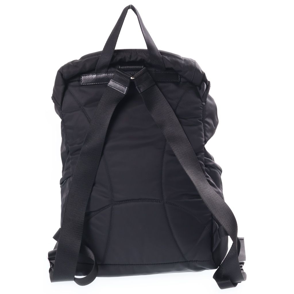 Prada Re-Nylon Backpack Black Nylon Leather Silver — view 2