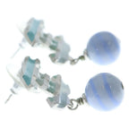 Chanel CC Logo Earrings Blue Silver 05C — view 3