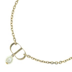 Dior Petit CD Logo Necklace Pearl Gold Plated