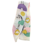 Hermes Twilly Garde Robe Pop Rose Pop Scarf Silk White Pink