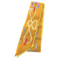 Hermes Twilly Do Re Boucles Dore Boucle Scarf Silk Orange Yellow
