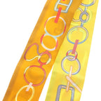 Hermes Twilly Do Re Boucles Dore Boucle Scarf Silk Orange Yellow — view 4
