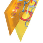 Hermes Twilly Do Re Boucles Dore Boucle Scarf Silk Orange Yellow — view 3