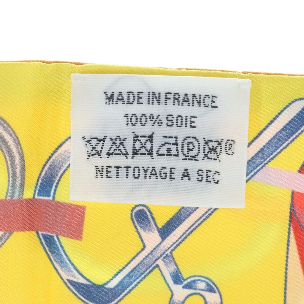 Hermes Twilly Do Re Boucles Dore Boucle Scarf Silk Orange Yellow — view 5